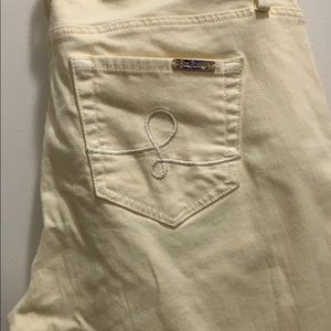 Raw hem light yellow south ocean skinny jeans